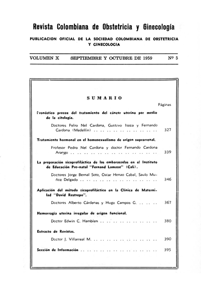 					View Vol. 10 No. 5 (1959): SEPTIEMBRE-OCTUBRE 1959
				